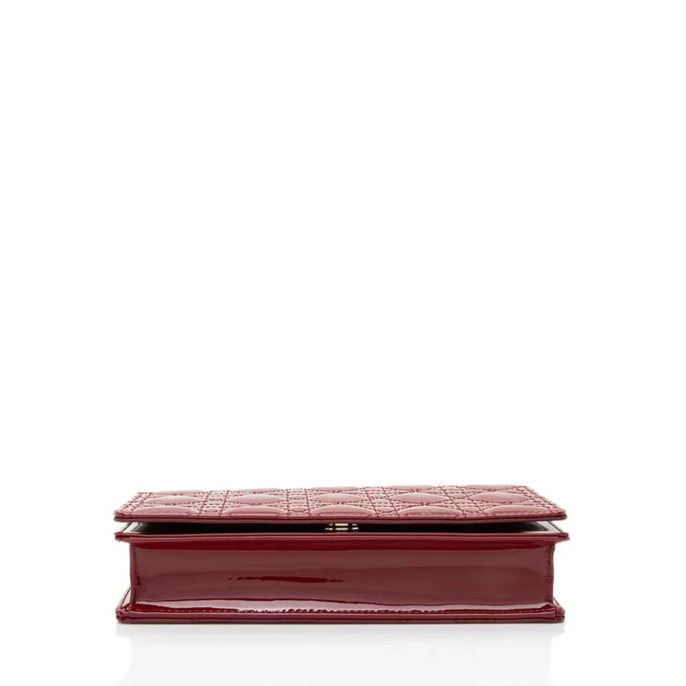 Dior Patent Leather Cannage Lady Dior Wallet on Chain - Picture 4 of 9